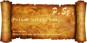 Poliak Szilárda névjegykártya